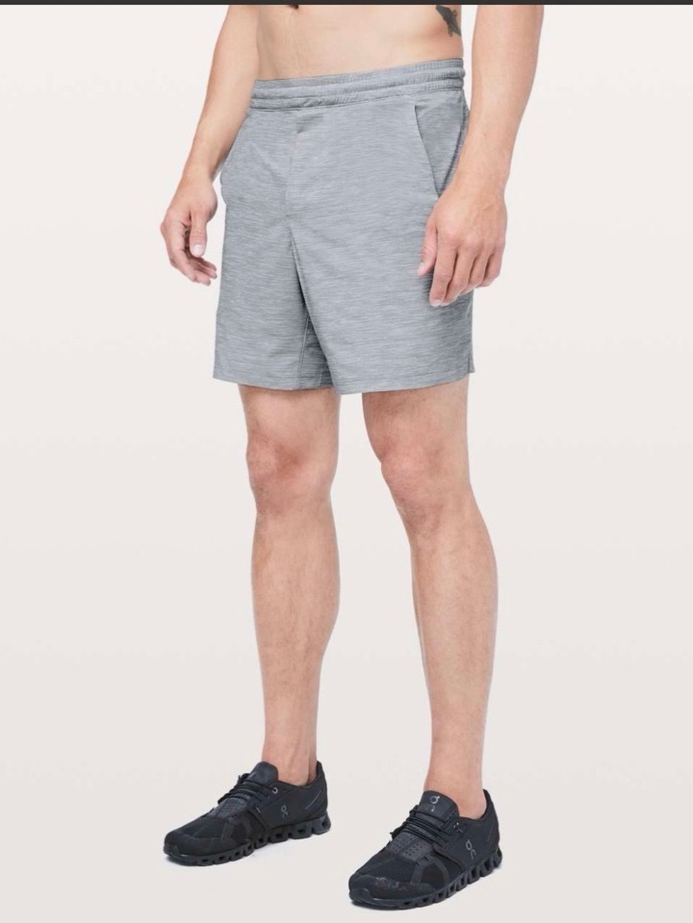 Lululemon Pace Breaker 7” Linerless Shorts Sea Salt Gray Men’s L